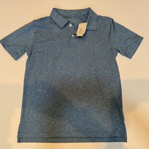 NWT Heathered Blue Boys Crewcuts Active Polo Shirt Size L